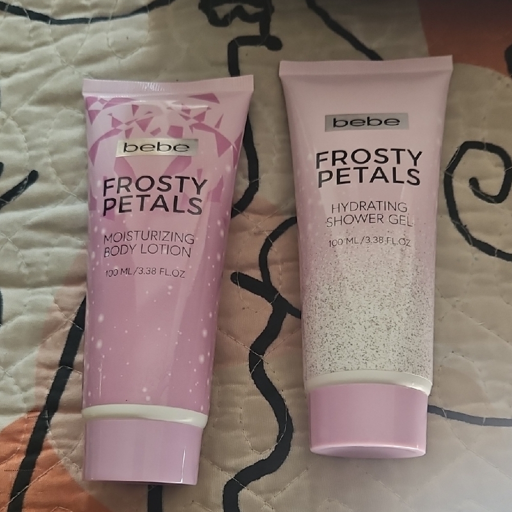 Bebe Frosty Petals Body Lotion and Shower Gel Set - Light Pink